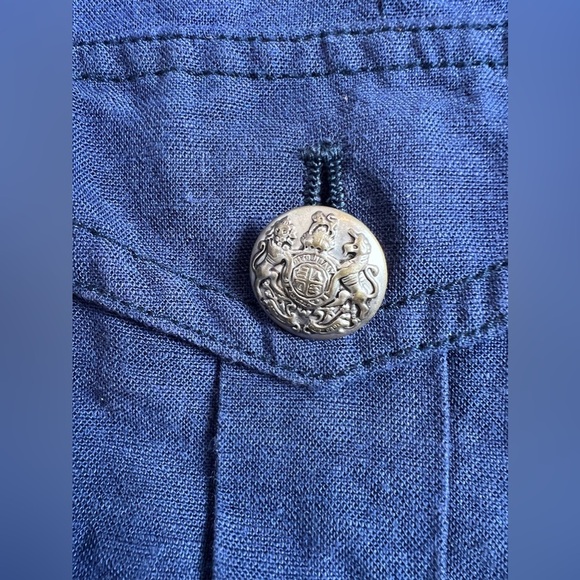 Ralph Lauren Girls Navy Blue Vest Size 16 Linen Blend - Picture 5 of 14